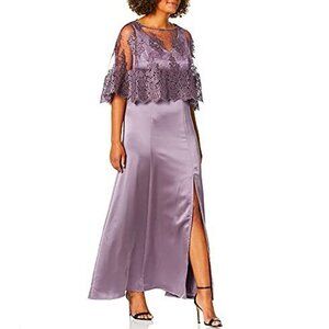 Ignite Evenings Mother Of The Bride Dress Size 10 Formal Purple Capelet Lace